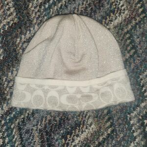 Coach Cream Sparkle Beanie